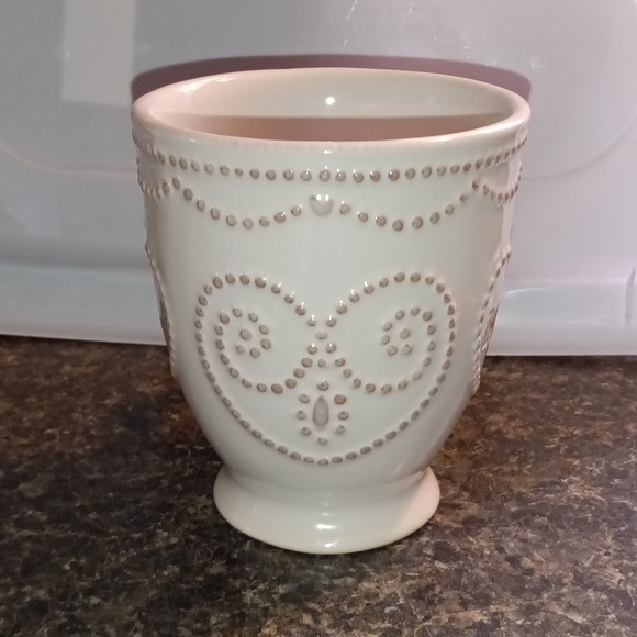 LENOX French Perle White "I Do, Me Too" Reversible Mug, Shabby Chic Coffee Mug - Picture 5 of 11